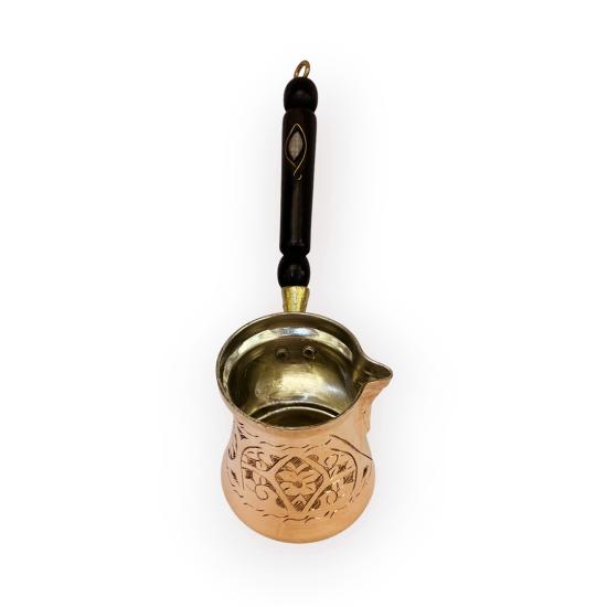 Paşa İşlemeli 6 Kişilik Bakır Cezve (EFMR-1425-16)