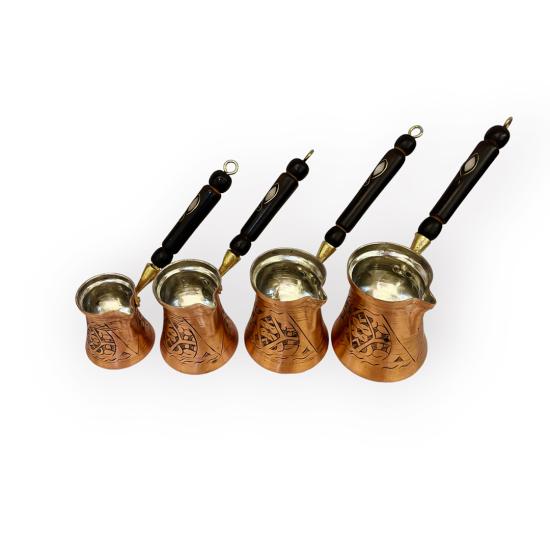 Paşa İşlemeli Skoçlu Cezve Takımı (EFMR-1416-5)