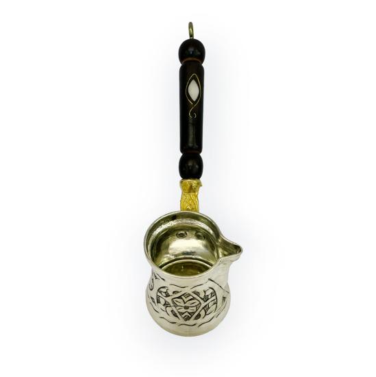 Paşa İşlemeli 2 Kişilik Bakır Cezve (EFMR-1425-42)