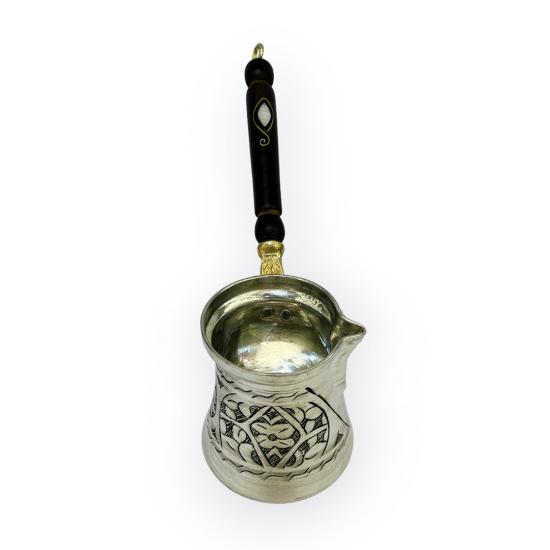 Paşa İşlemeli 6 Kişilik Bakır Cezve (EFMR-1425-46)