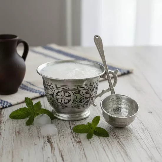 El İşlemeli Bakır Ayran Tası (EFMR-1105-4)