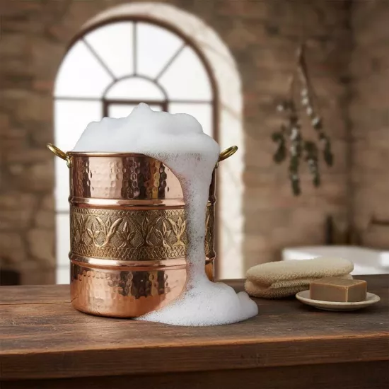 İşlemeli Bakır Köpük Kazanı 34 cm (EFMR-3640-1)