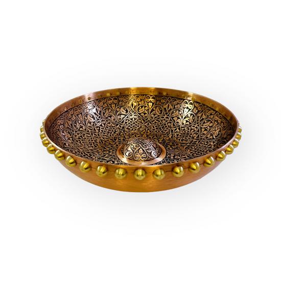 Ağır İşlemeli Bakır Hamam Tası (EFMR-3632-5)