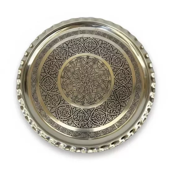 Kalay Eskitme Çirtikli Tepsi 32 cm (EFMR-2952-4)