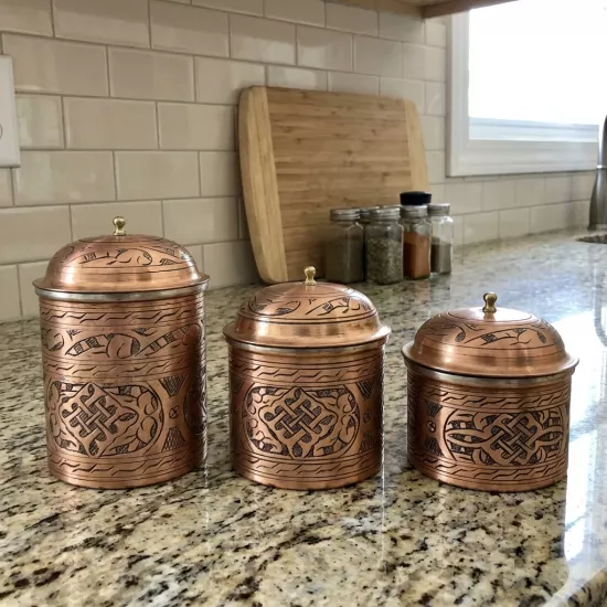 İşlemeli Bakır Baharat Seti, Skoç Eskitme İşlemeli Baharat Seti (EFMR-1223-5)