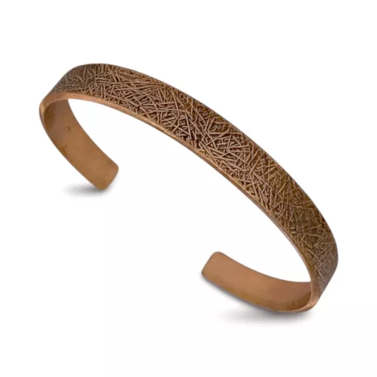 Karışık Çizgi Desenli Bakır Bileklik (EFMR-6167-3)