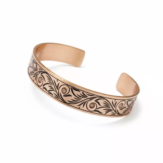 Lazer Motifli, Dualı Bakır Bileklik (EFMR-6150-3)