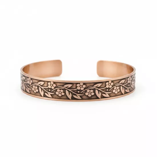 Lazer Motifli, Dualı Bakır Bileklik (EFMR-6156-3)