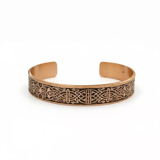 Lazer Motifli, Dualı Bakır Bileklik (EFMR-6162-3)