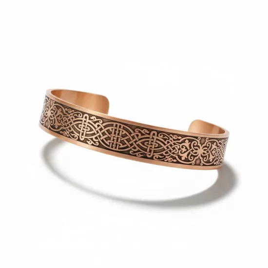 Lazer Motifli, Dualı Bakır Bileklik (EFMR-6162-3)