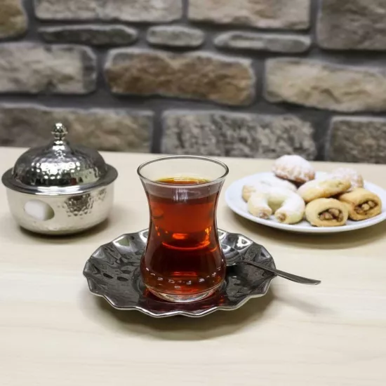 Çirtlikli Bakır Çay Tabağı