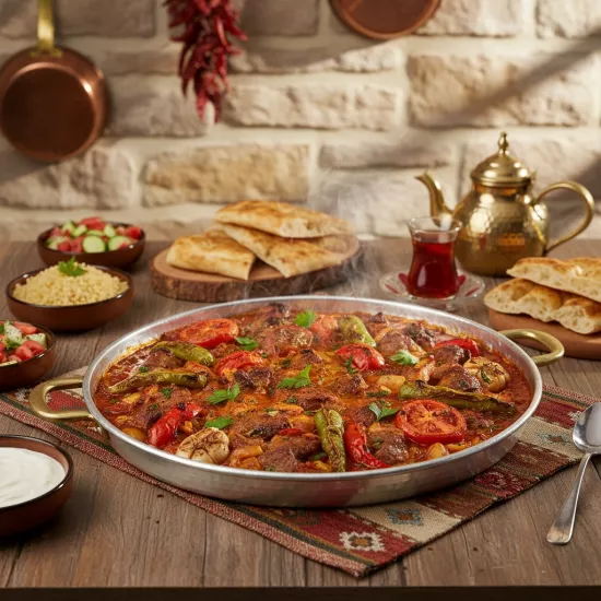 Dövme Bakır Kulplu Fırın Tepsisi (EFMR-2961-6)