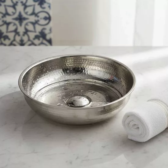 Dövme Bakır Nikelli Hamam Tası (EFMR-3511-2)