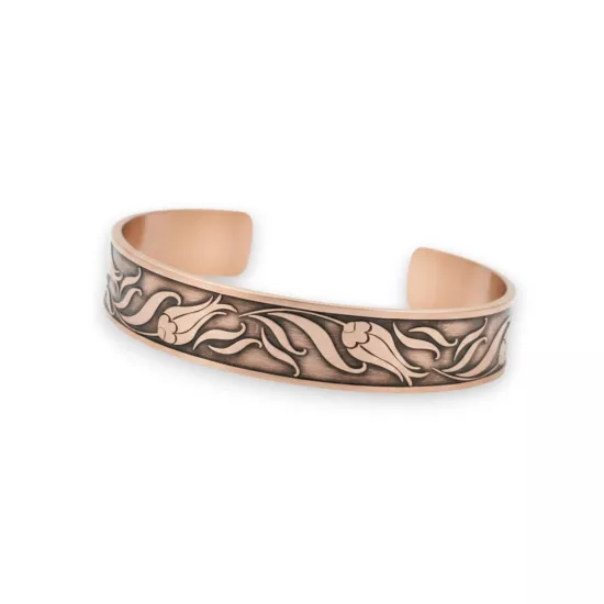Lale Motifli Bakır Bileklik (EFMR-6158-3)