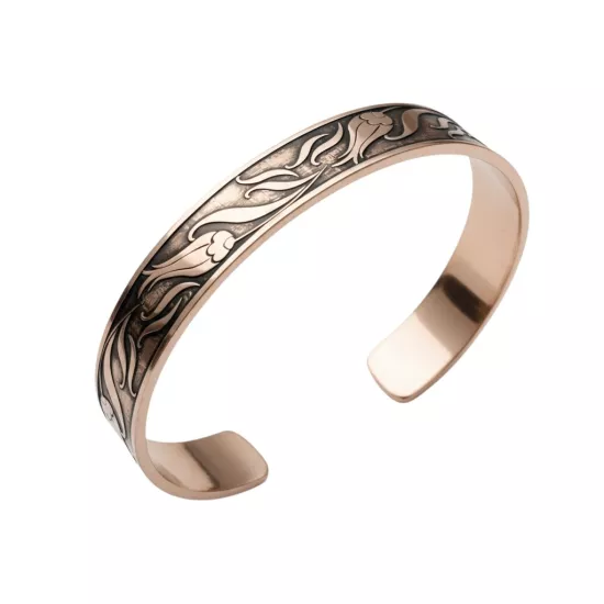 Lale Motifli Bakır Bileklik (EFMR-6158-3)
