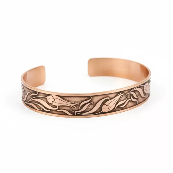 Lazer Motifli, Dualı Bakır Bileklik (EFMR-6154-3)