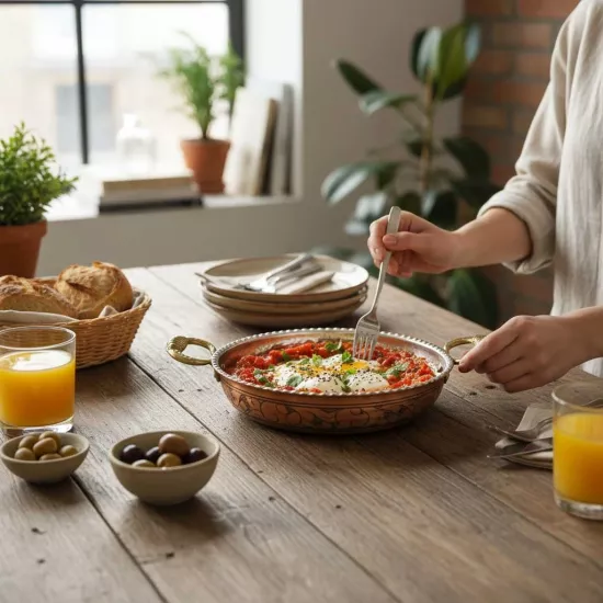 Bakır İşlemeli Eskitme Tava 21 cm (EFMR-2707-5)