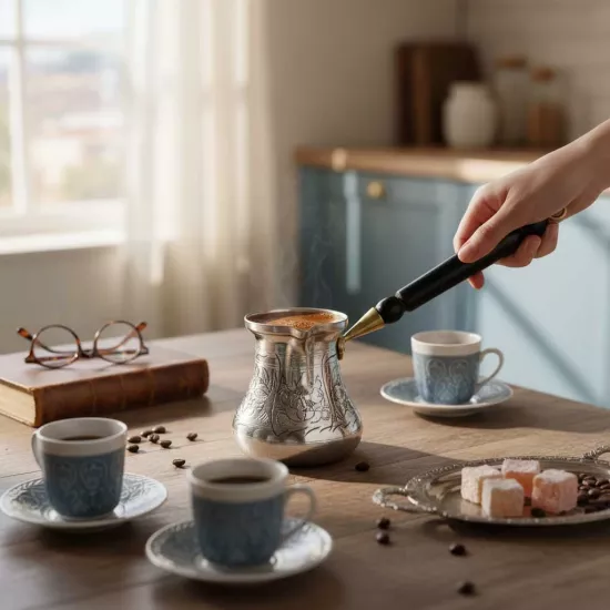 İşlemeli Saray Cezve 6 Kişilik (EFMR-1426-46)