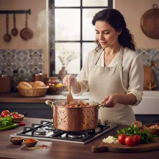 Oyma İşlemeli Dik Tencere No: 5 (EFMR-2825-55)