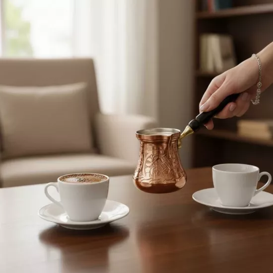 İşlemeli Saray Cezve 2 Kişilik (EFMR-1426-12)