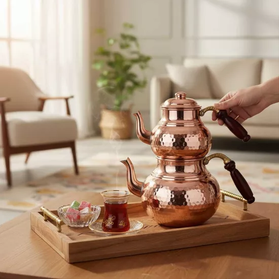 Dövme Bakır Çaydanlık (EFMR-1505-1-60)