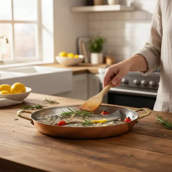 Büyük Boy Oval Bakır Tava (EFMR-2738-1)