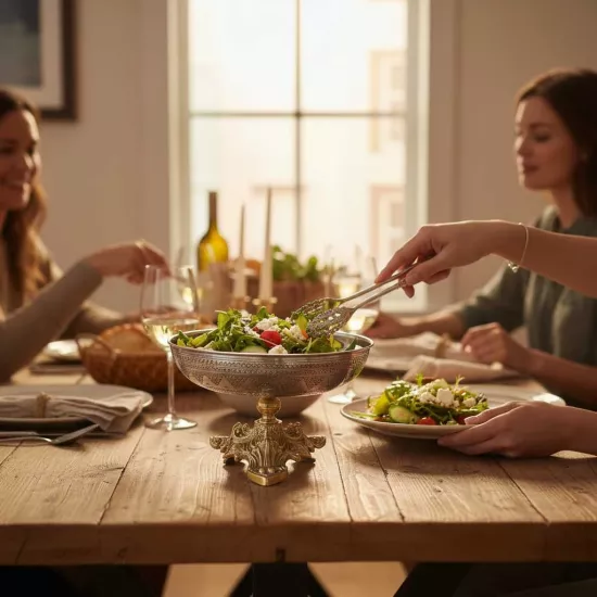 Salkım Desenli Ayaklı Meyvelik (EFMR-1825-4)