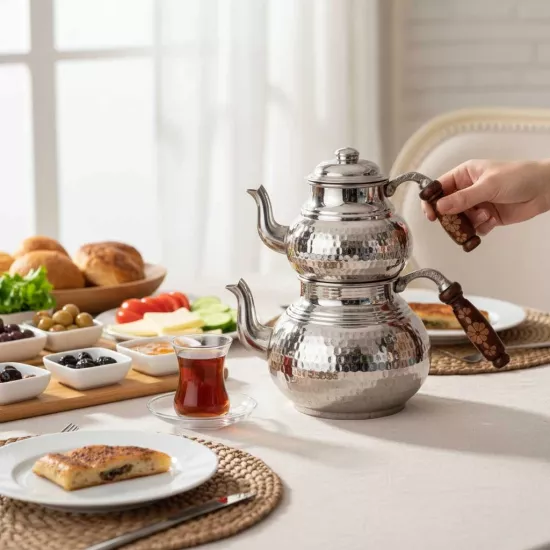Küçük Boy Dövme Bakır Çaydanlık (EFMR-1502-2)