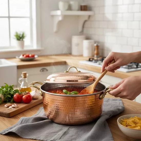 Dövme Bakır Dik Tencere  (EFMR-2801-14)