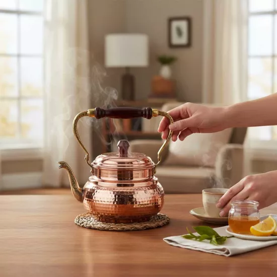 Bakır İtalyan Demlik, Bakır Demlik, Üstten Kulplu Bakır Demlik (EFMR-1530-1)