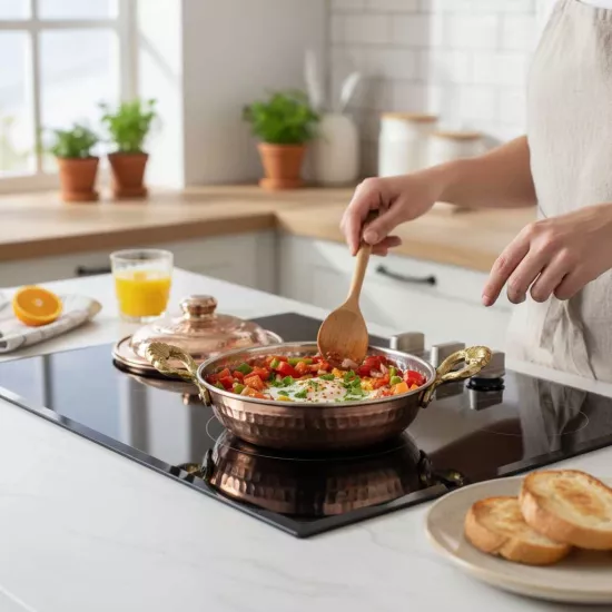 Kapaklı Derin Bakır Tava 1 No (EFMR-2739-1)