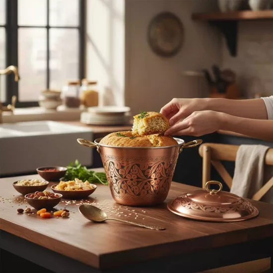 İşlemeli Perde Pilav Tenceresi No:2 (EFMR-2834-52)