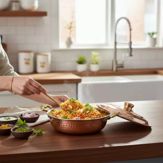 Kapaklı Derin Bakır Tava 5 No (EFMR-2743-1)