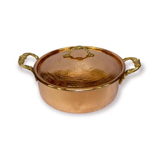Dövme Bakır Düz Tencere 25 cm (EFMR-2803-1)