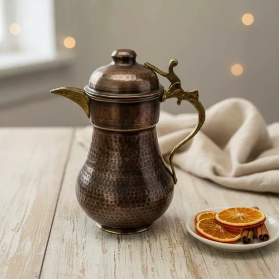 Oksitli Dövme Bakır Kapaklı Sürahi (EFMR-2425-3)
