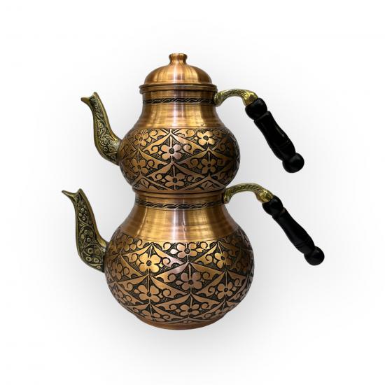 Ağır İşlemeli Papatyalı Çaydanlık (EFMR-1554-5)