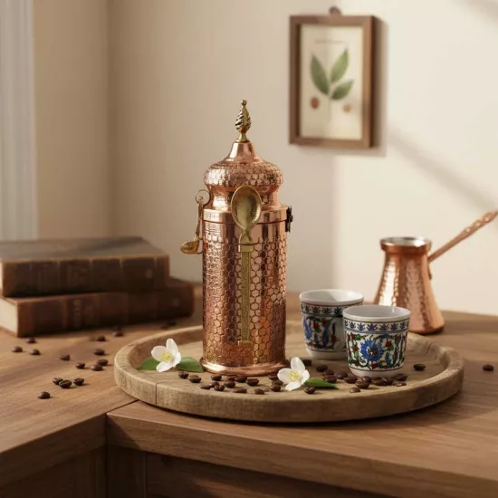 Petek Desen Bakır Kahve Kutusu (EFMR-1235-1)