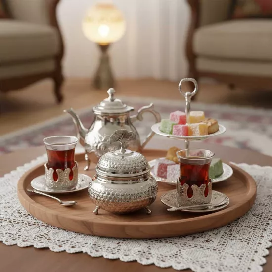 Petek Desenli Tombak Bakır Şekerlik (EFMR-2622-2)