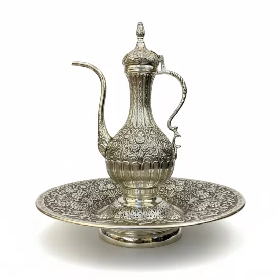 Büyük Boy İşlemeli Leğenli İbrik (EFMR-1905-4)