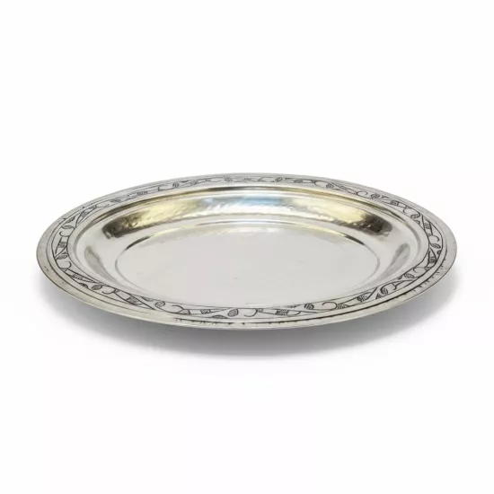 35 cm İşlemeli Bakır Kayık Tabak, İşlemeli Bakır İskender Tabağı (EFMR-2357-4)