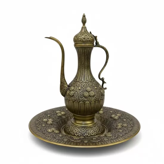 Büyük Boy  İşlemeli Leğenli İbrik  (EFMR-1905-7)