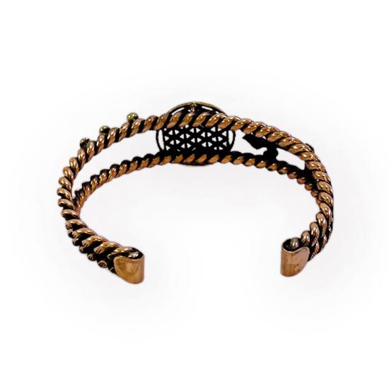 Yaşam Çiçeği Figürlü Bakır Bileklik (EFMR-6087-3)