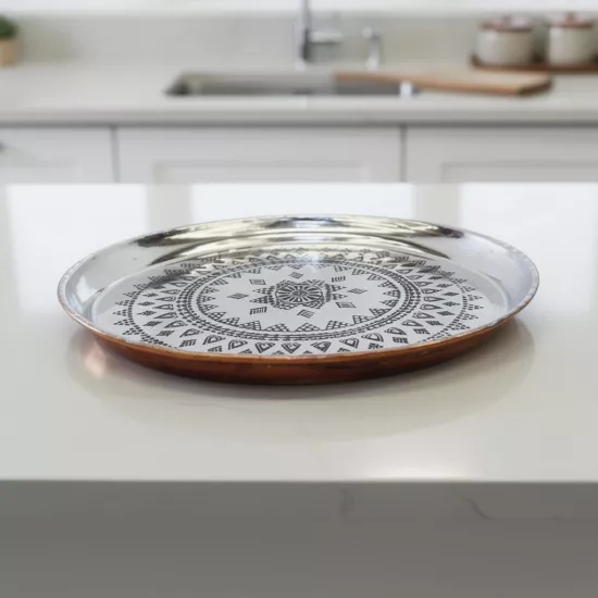 Zımba İşlemeli Tepsi 23 cm (EFMR-2924-4)