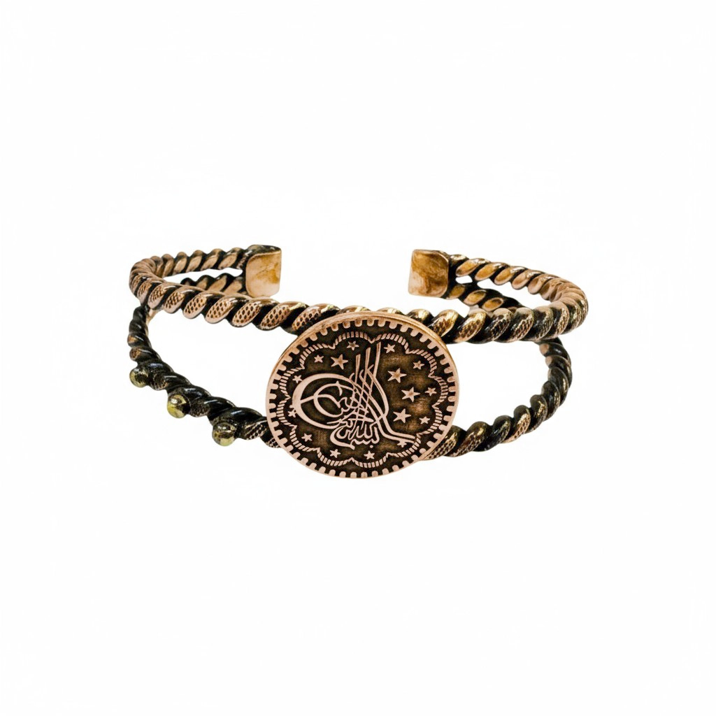 Tuğralı Bakır Bileklik