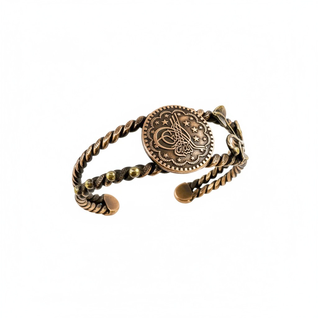 Tuğralı Bakır Bileklik