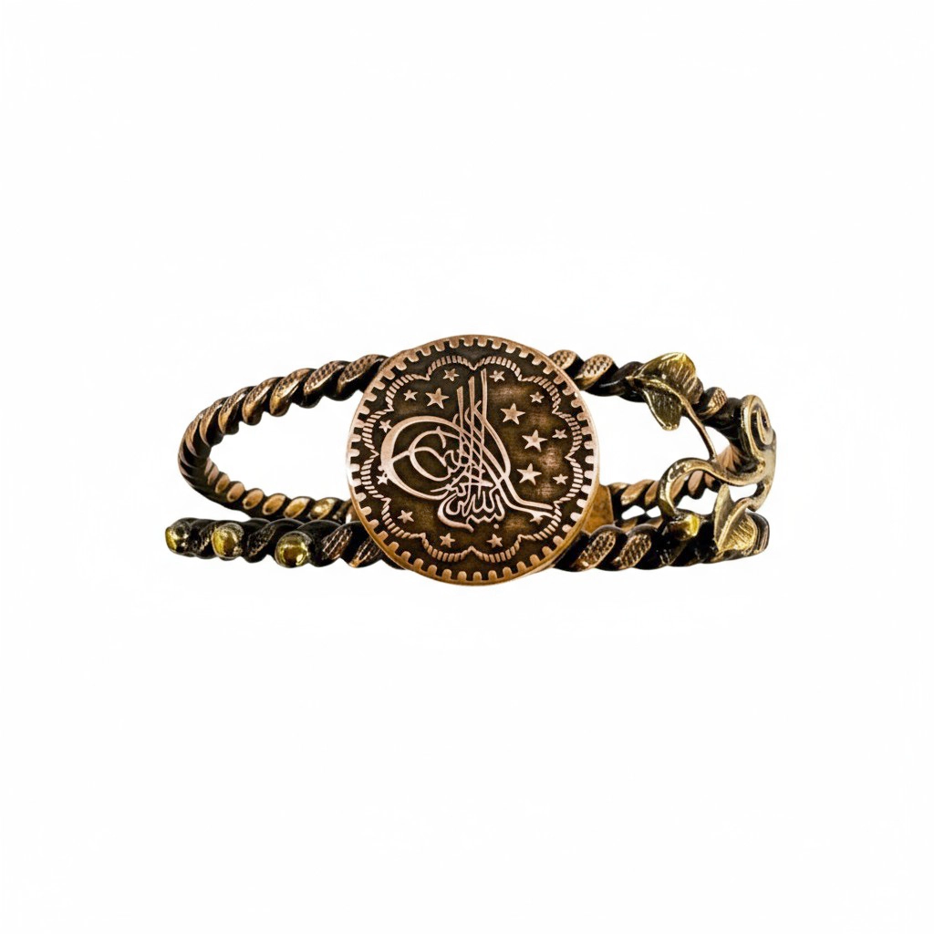 Tuğralı Bakır Bileklik