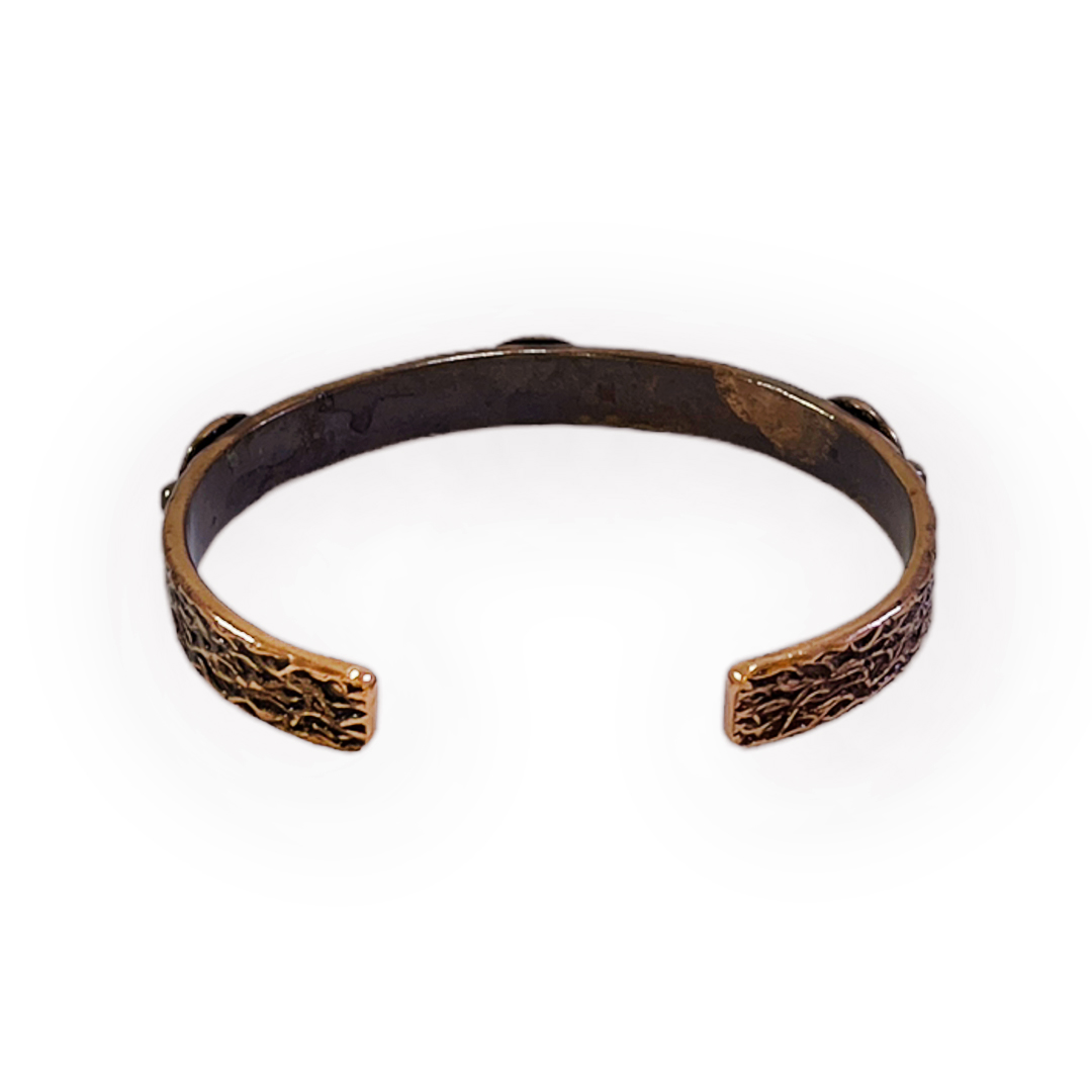 Turkuaz Doğal Taşlı Ağaç Kabuğu Bakır Bileklik, K6017