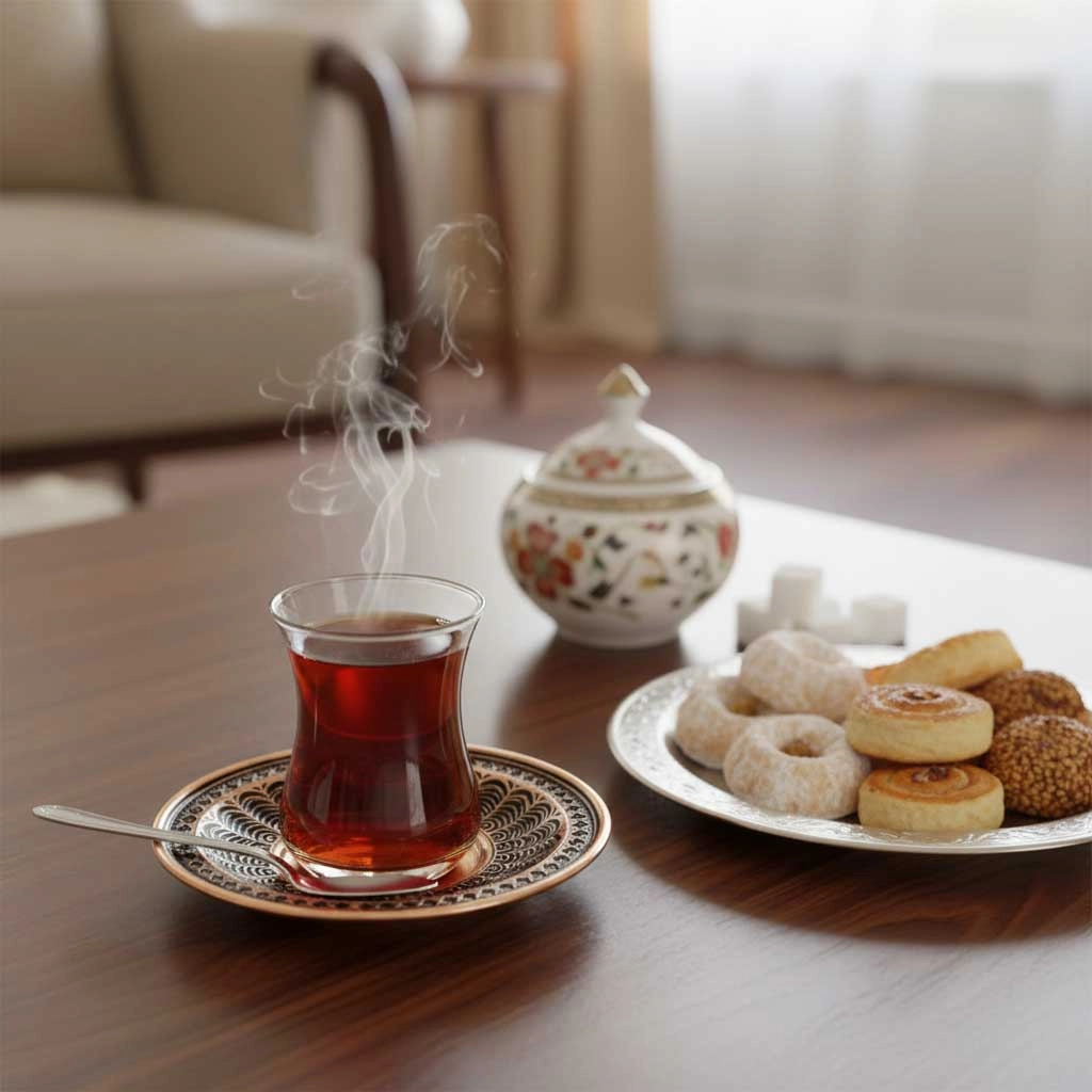 Zımba İşlemeli Bakır Çay Tabağı