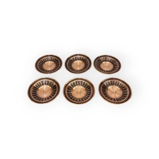 Zımba İşlemeli Bakır Çay Tabağı